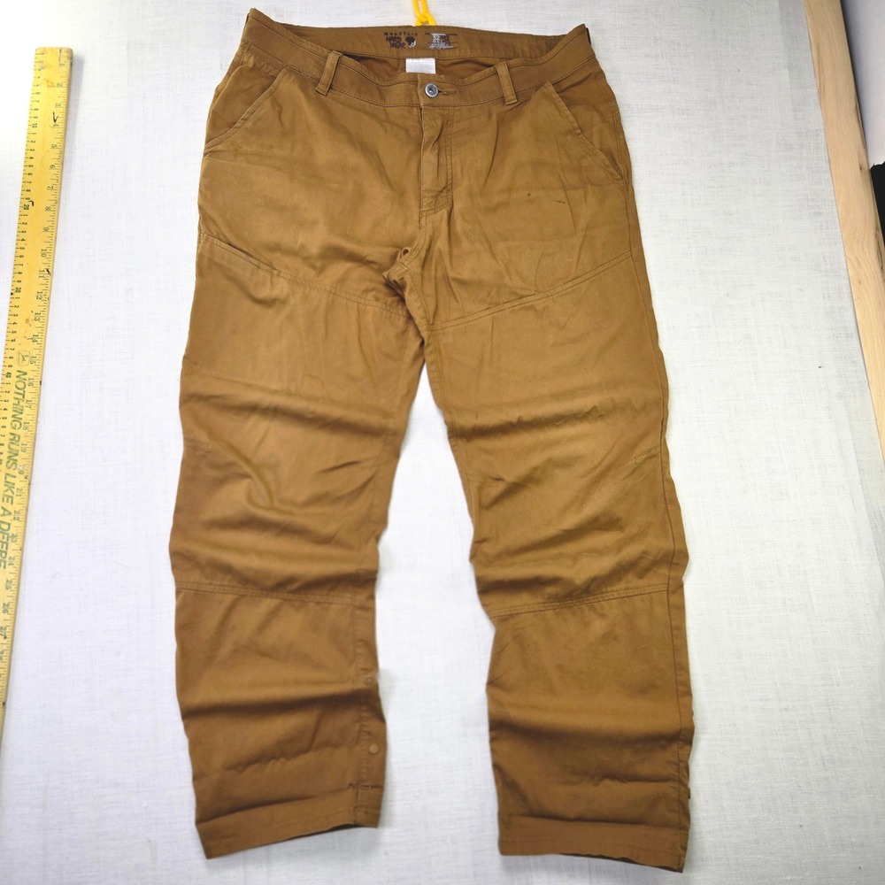 Mountain Hardwear Bouldering Pants 32x30 Mens Brown Climbing Snap Hiking Outdoor